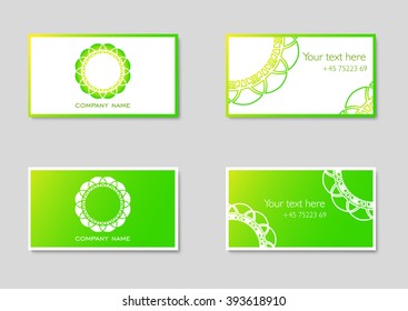 Two vector business card templates with company logo