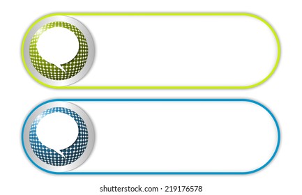 two vector buttons with grid and speech bubble