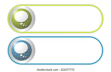 two vector buttons with grid and speech bubble