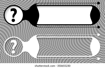 Two vector buttons with question mark and abstract background