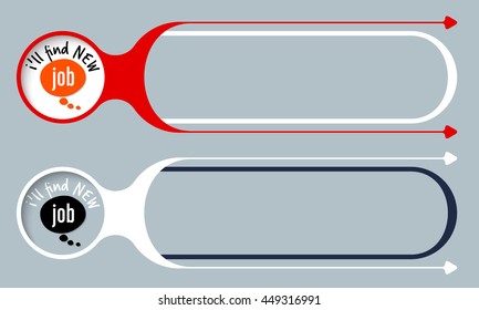 Two vector buttons for your text and the words fill new job