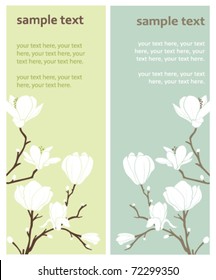 two vector cards with magnolia flowers