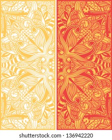 two vector cards with oriental ornaments