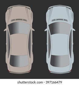 Two Vector Cars Top View: vector de stock (libre de regalías) 397166479 ...
