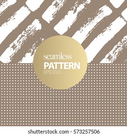 Two Vector Chinese Brush Doodle Patterns for package, book and screen design. Brush Stroke Doodle and Polka Dot Pattern