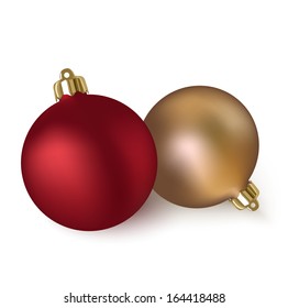 Two vector christmas balls isolated on white background