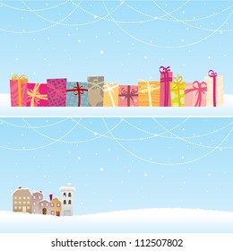 Two vector christmas banners with different concepts.