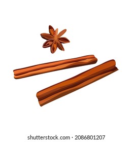 Two vector cinnamon sticks for cozy designs