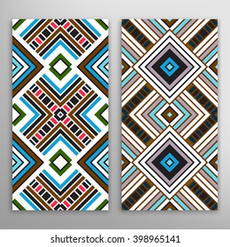 Two  Vector Designs that tiles seamlessly. Abstract background, wedding invitation or greeting card design with geometric pattern, ornamental vector illustration