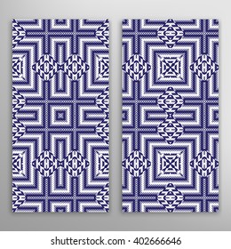Two  Vector Designs that tiles seamlessly. Abstract background, wedding invitation or greeting card design with geometric pattern, ornamental vector illustration