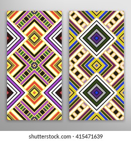 Two  Vector Designs that tiles seamlessly. Abstract background, wedding invitation or greeting card design with geometric pattern, ornamental vector illustration