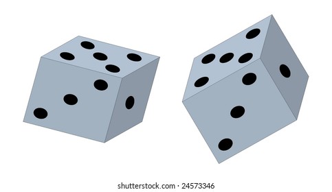 two vector drawings of dice