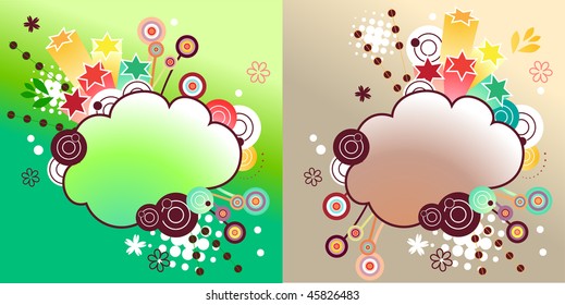 Dos etiquetas florales vectoriales