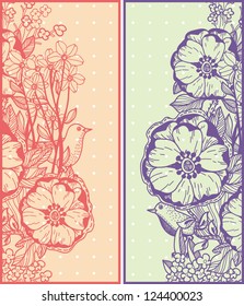 two vector floral cards