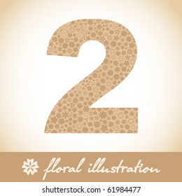 TWO. Vector floral illustration.