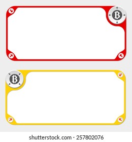 Two vector frames and arrows and bit coin symbol
