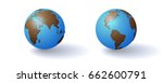 Two vector globes of the southern and northern hemispheres