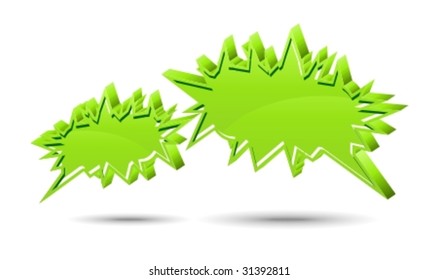 Two vector glossy Chat box in green color