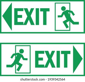 Two Vector Green Evacuation Signs Stock Vector (Royalty Free) 1939342564