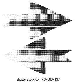 Two vector halftone arrows.