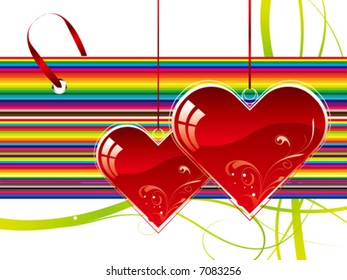 two vector hearts to day saint valentine