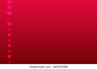 Two vector hearts saint valentine's day on darl red gradient background. Concept sale special offer
