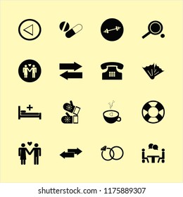 two vector icons set. with mittens, lifebuoy, ping pong and left arrow in set