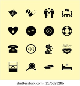 two vector icons set. with talking people, flippers, candle heart and tablet capsule in set