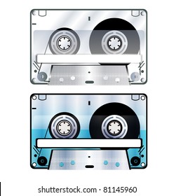 Dos ilustraciones vectoriales de cassette antiguo