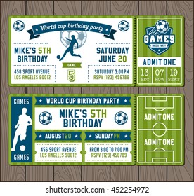 Two Vector illustrations for Soccer Themed Party invites.