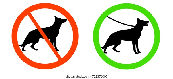 Two Vector Isolated Dog Signs No Stock 