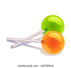 Two vector lollipops isolated on white