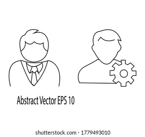 two vector man line icons