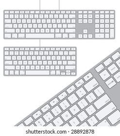 Two Vector Modern Aluminum Computer Keyboards