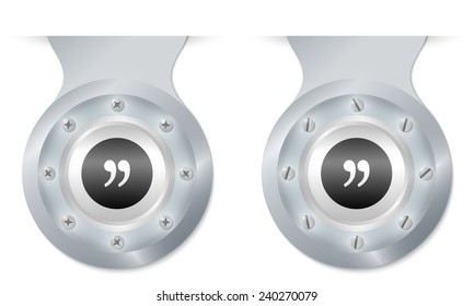two vector objects with screws and a quotation mark