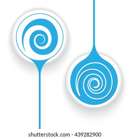 Two vector objects and spiral