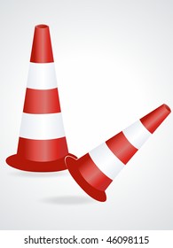 two vector orange traffic cone