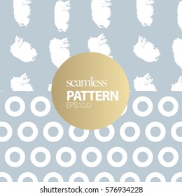 Two Vector Patterns for package, book and screen design. Brush Doodle and Geometric Pattern