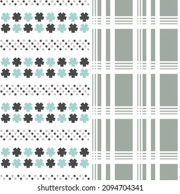 Two vector patterns that match.Use for numerous such as paper,cover,fabric,interior decor, bowl, wrapping,quilting, T-shirts, cards ,ribbon ,bottle ,tile ,awning , templates and scrapbooking etc.