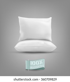 Two vector pillow isolated on a gray background