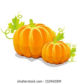 two vector pumpkin on a white background