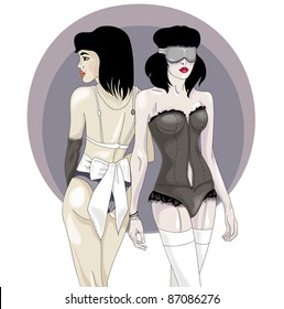 Two vector sexy girls