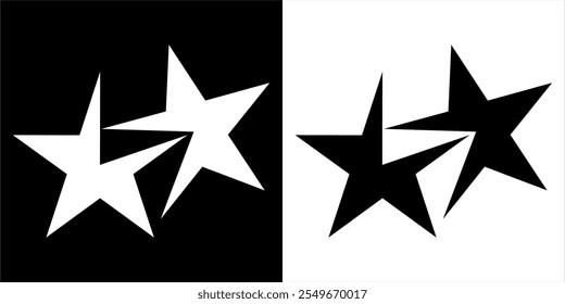 two vector stars for ornamentation or adding design elements for printing or digital drawing purposes