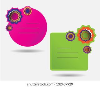 Two vector stickers with floral ornaments