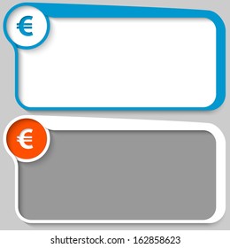 two vector text box and euro sign