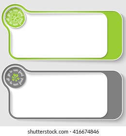 Two vector text boxes for your text and raw food icon