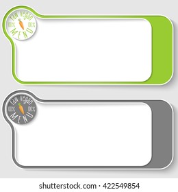 Two vector text boxes for your text and vegan menu icon