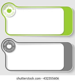 Two vector text boxes for your text and icon of lifestyle