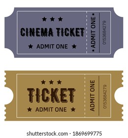 Two vector tickets: blue and brown