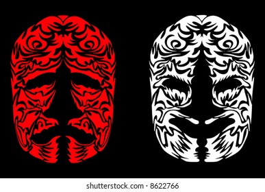 Two Vector Tribal Masks